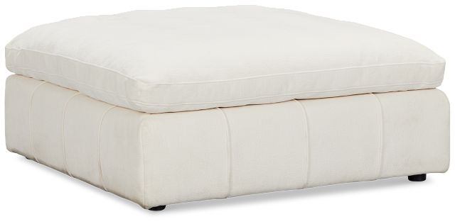 Cruz White Fabric Ottoman