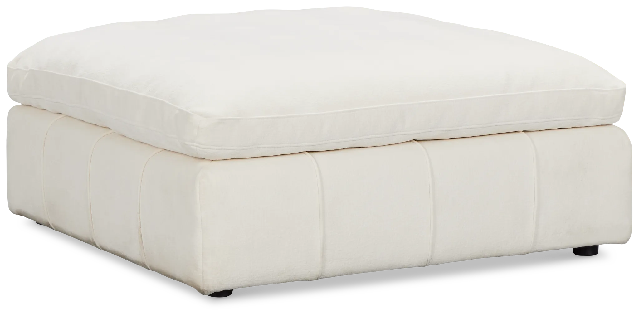 Cruz White Fabric Ottoman