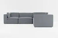 Destin Elevation Gray Fabric 5-piece Modular Sectional