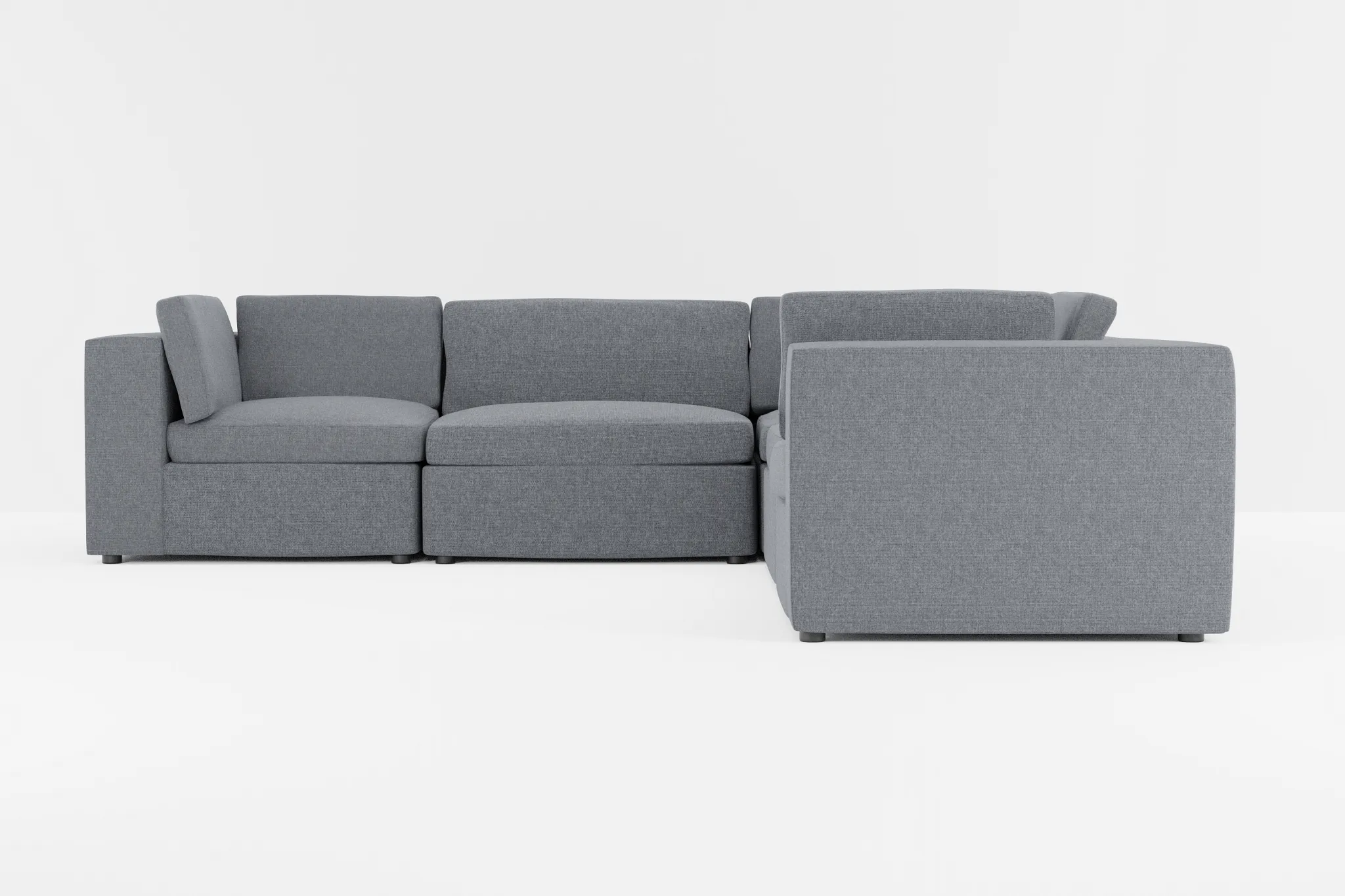 Destin Elevation Gray Fabric 5-piece Modular Sectional