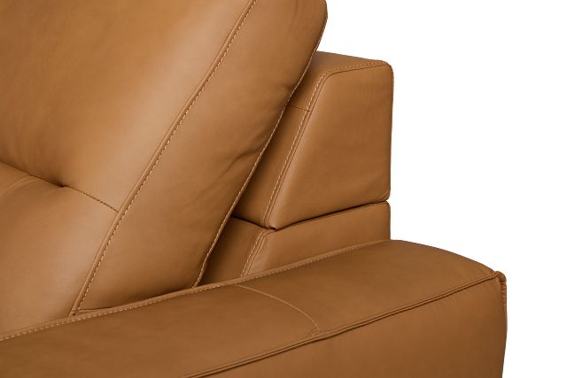Rudy Brown Lthr/vinyl Small Right Chaise Power Extension Sectional