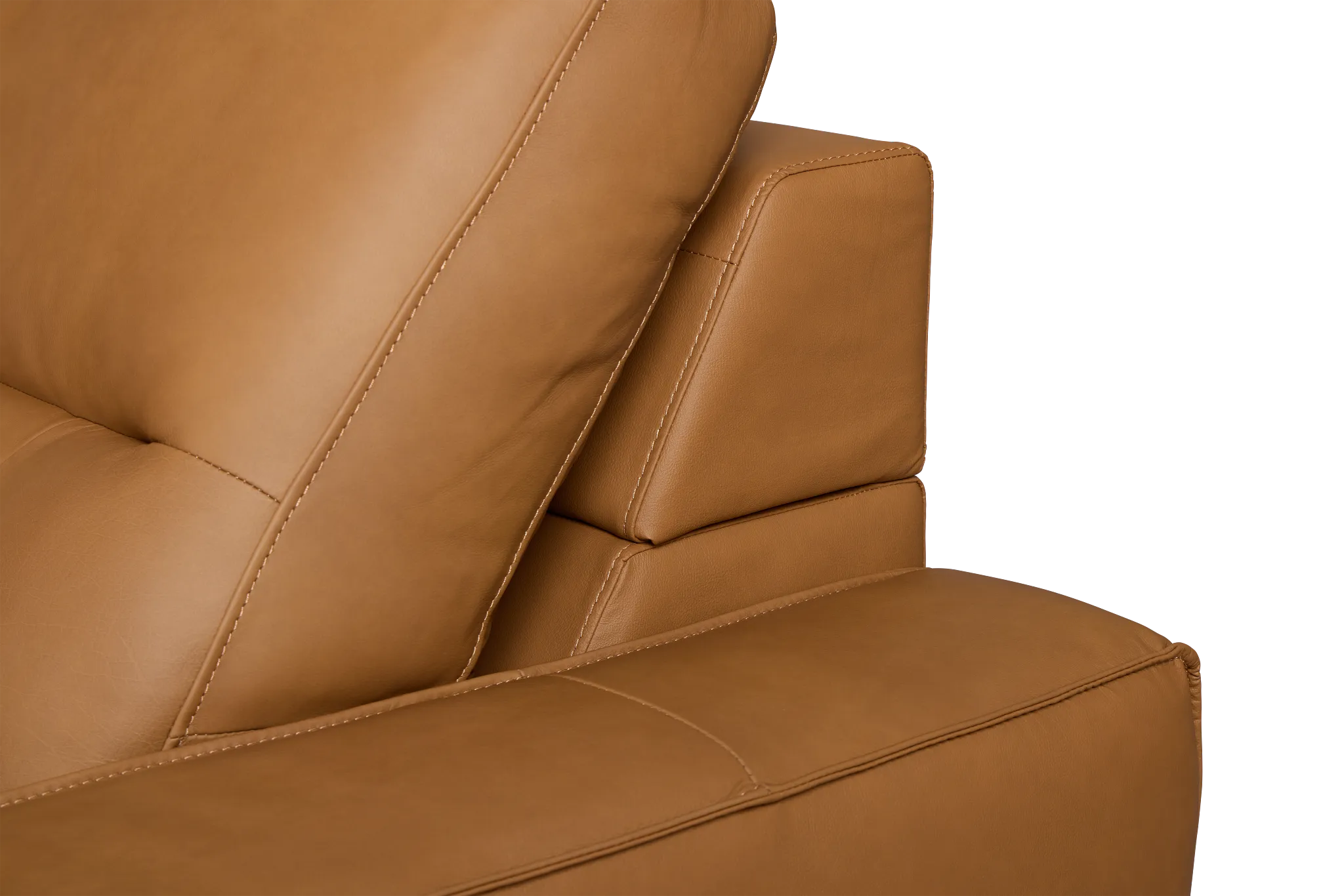 Rudy Brown Lthr/vinyl Small Right Chaise Power Extension Sectional