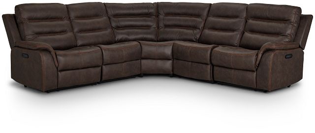 Grayson Brown Micro Small Two-arm Power Reclining Sectional