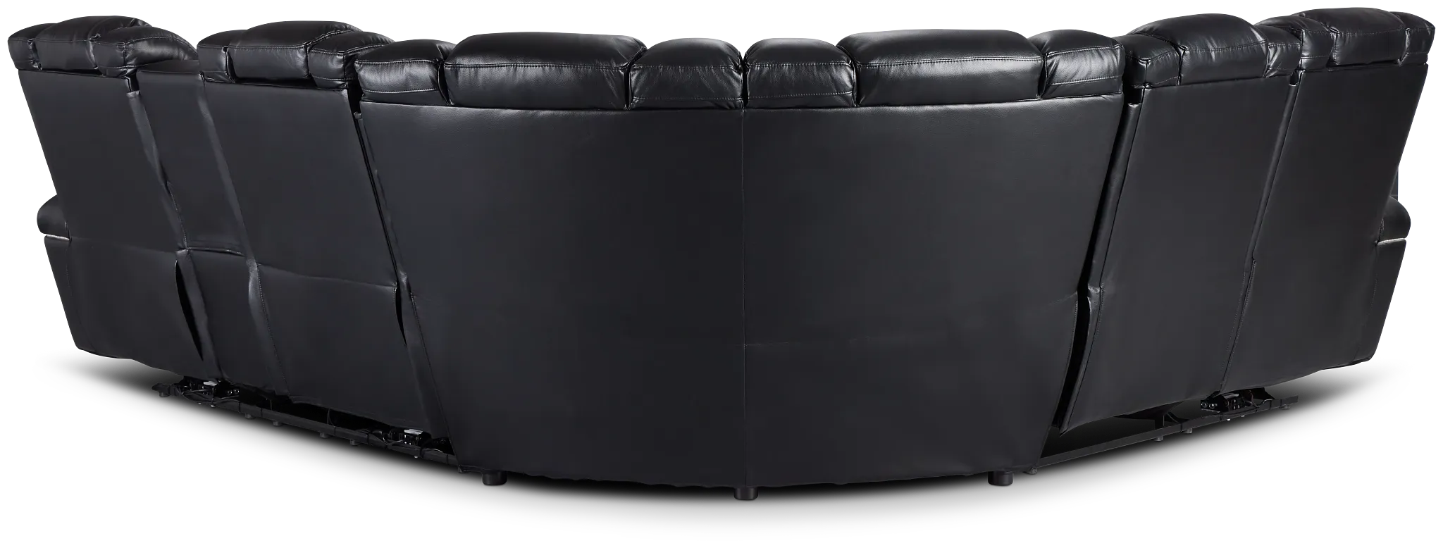 Troy Black Micro Right Console Love Reclining Sectional