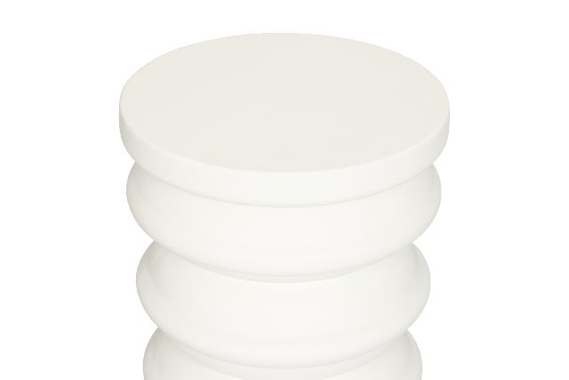 Layla White Round End Table