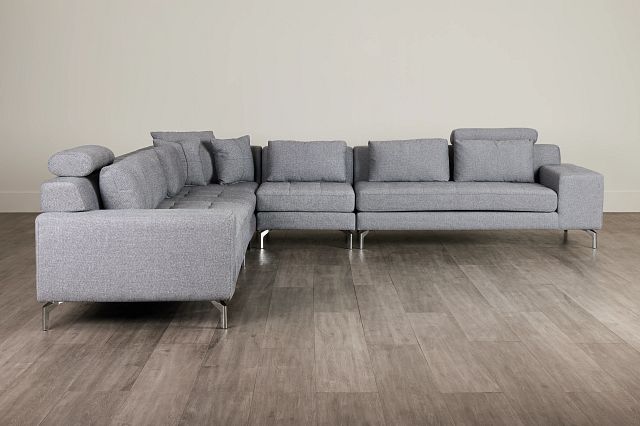 Onyx Dark Gray Fabric Large Two-arm Sectional