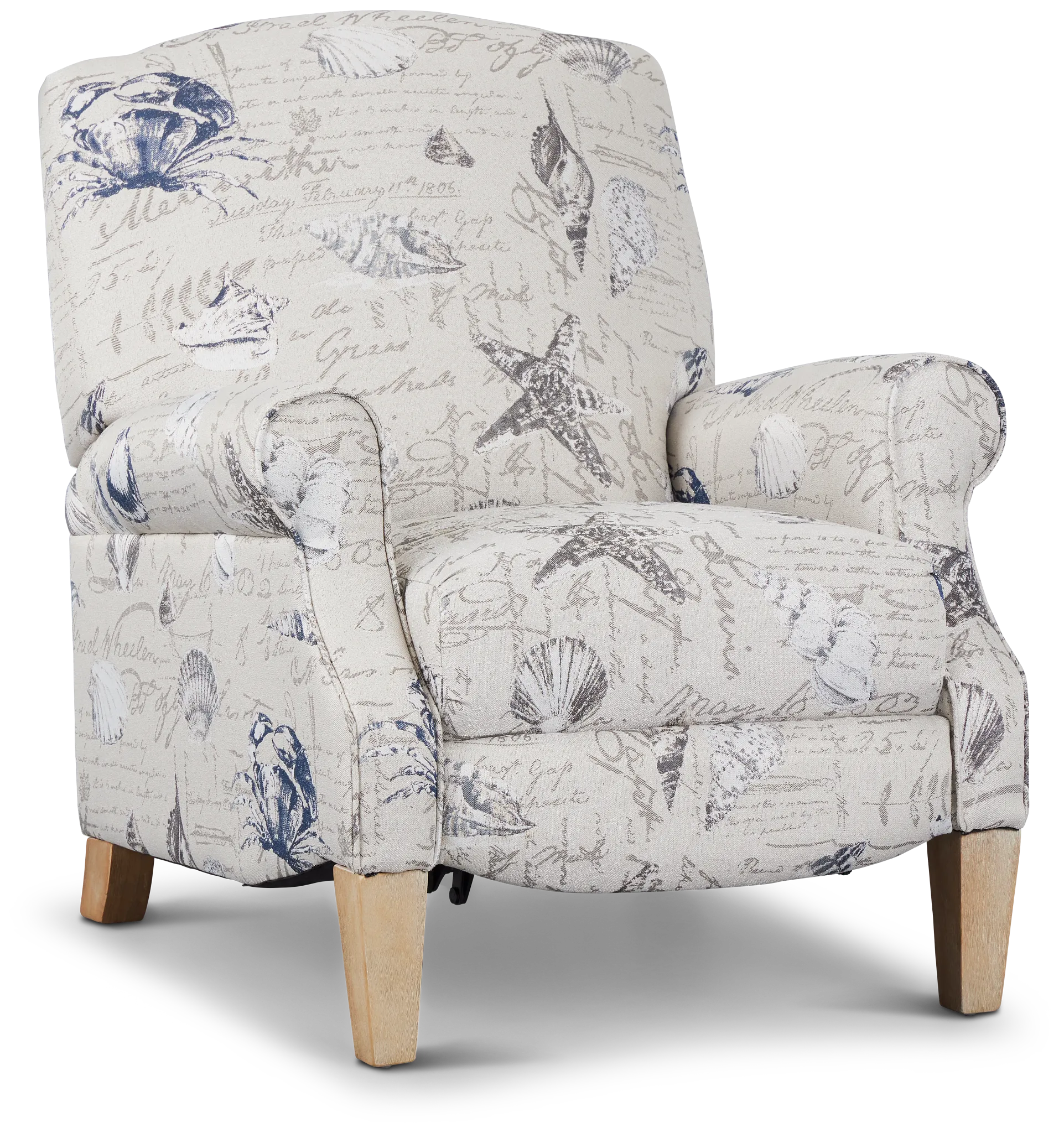 Shelly Light Beige Fabric Push Back Recliner