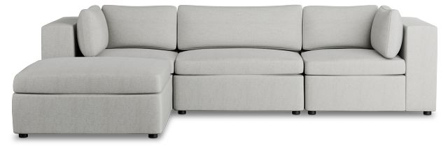 Destin Sutton Gray Fabric 4-piece Bumper Sectional
