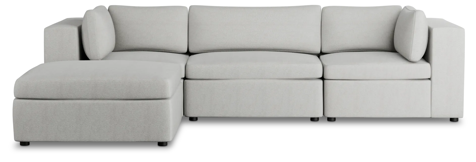 Destin Sutton Gray Fabric 4-piece Bumper Sectional