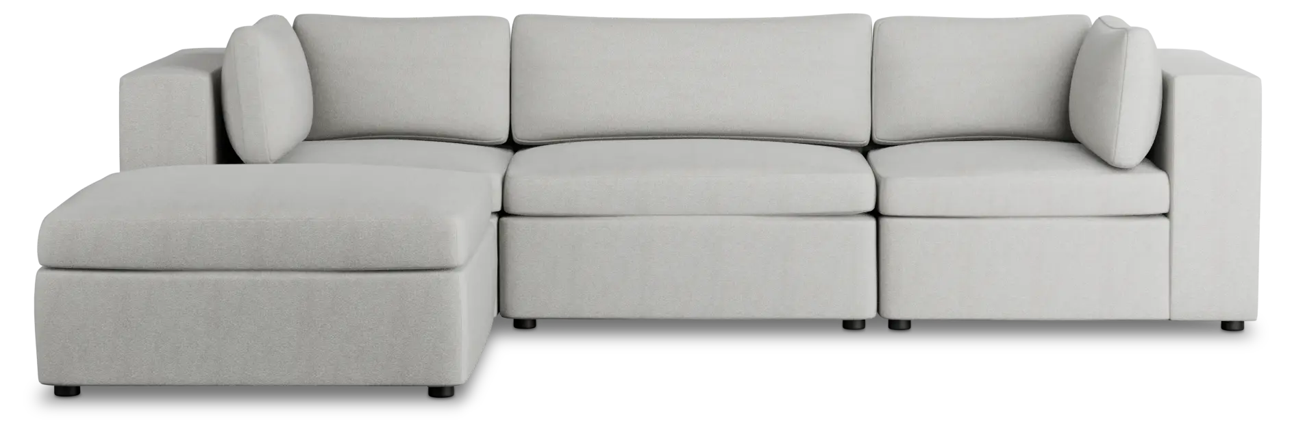 Destin Sutton Gray Fabric 4-piece Bumper Sectional Destin Sutton Gray Fabric 4-piece Bumper Sectional