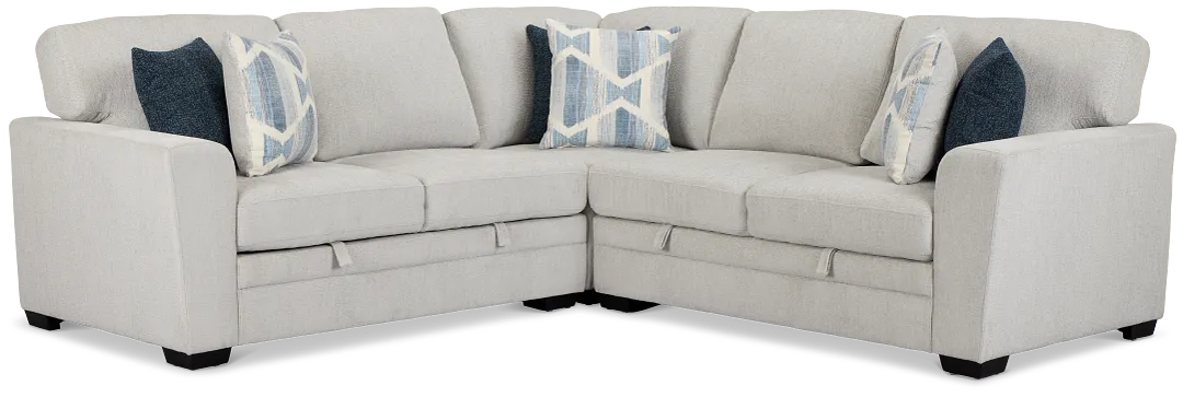 Everly Gray Fabric Small 2-arm Storage Sectional