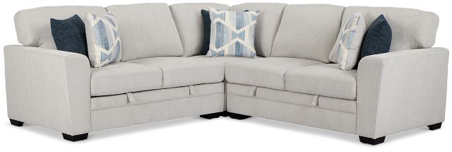 Everly Gray Fabric Small 2-arm Storage Sectional