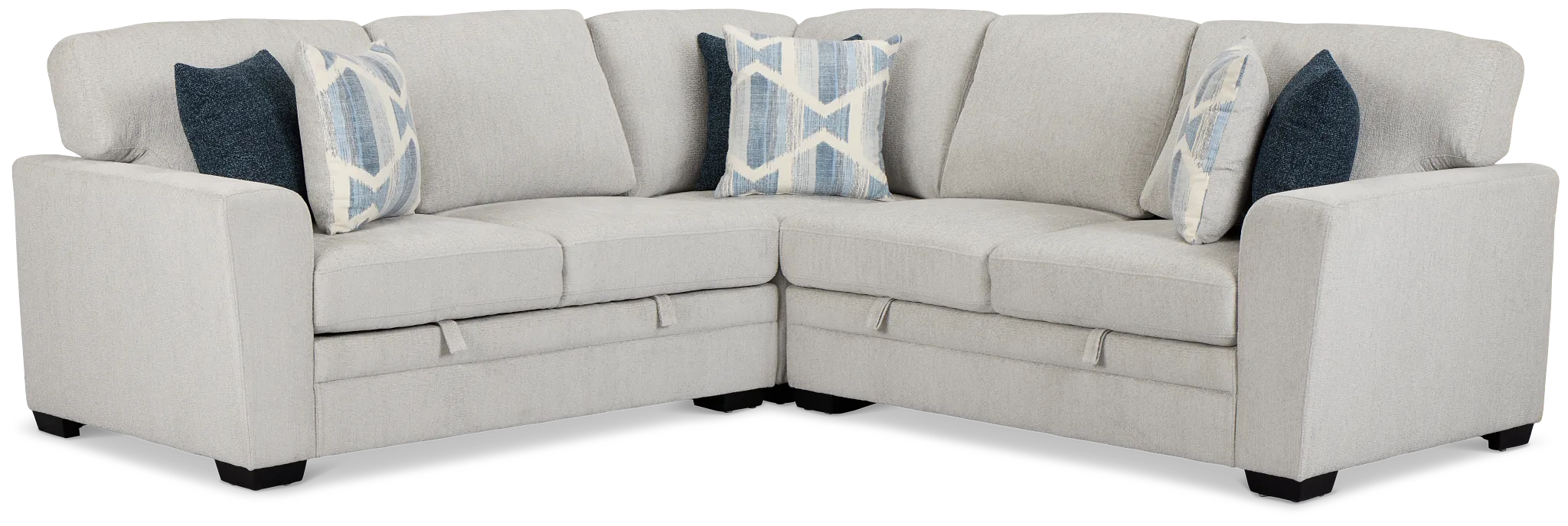 Everly Gray Fabric Small 2-arm Storage Sectional