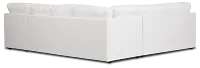 Rhodes White Fabric Medium Right Chaise Sectional