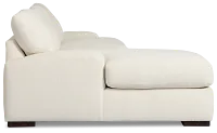Alpha White Fabric Left Chaise Sectional