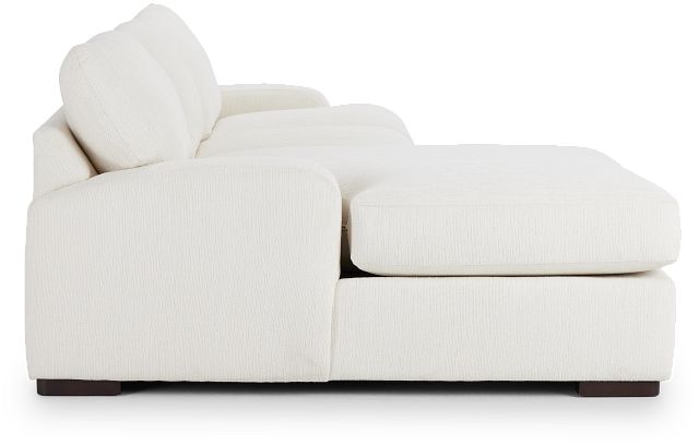 Alpha White Fabric Left Chaise Sectional (2)
