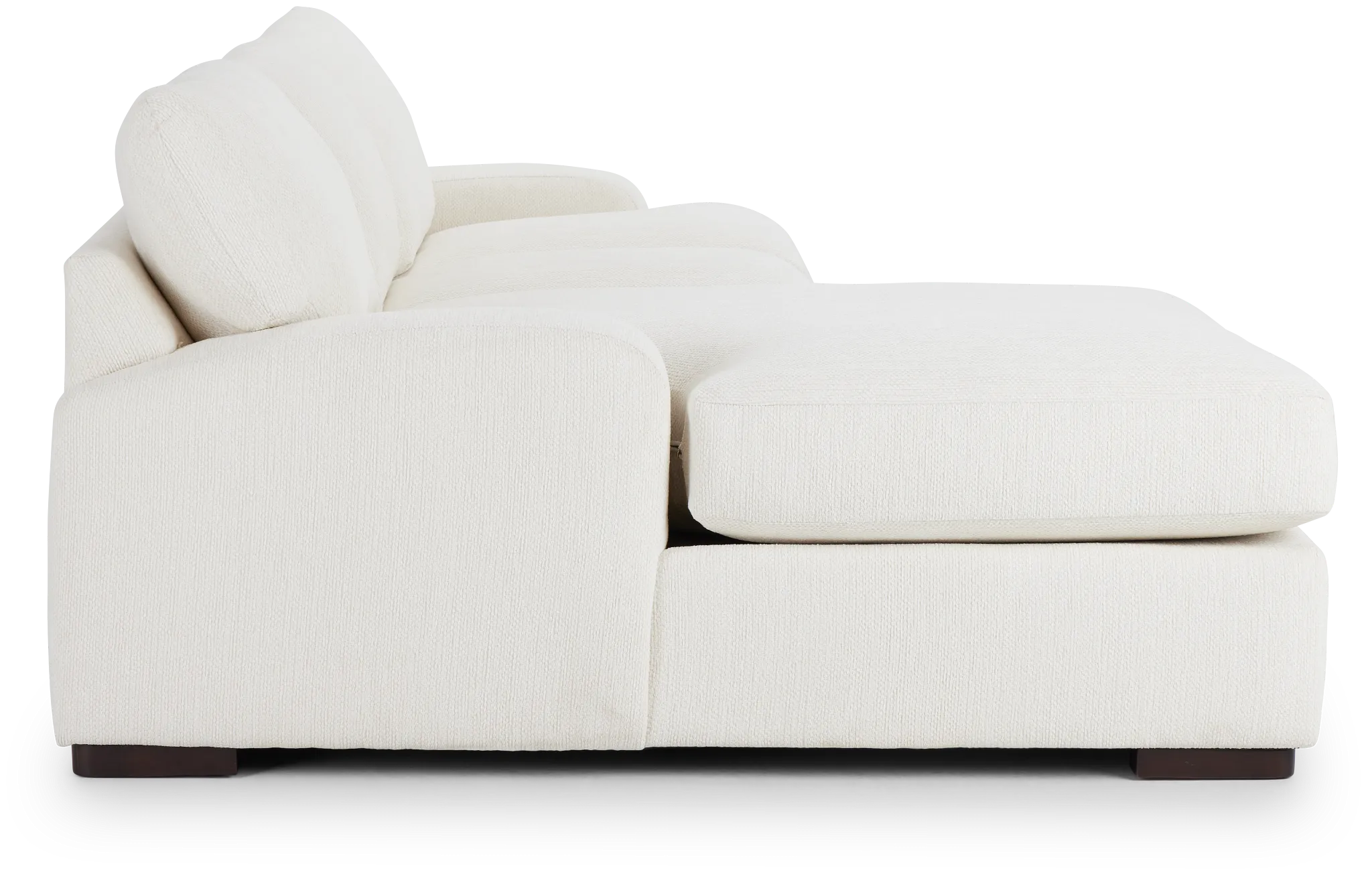 Alpha White Fabric Left Chaise Sectional