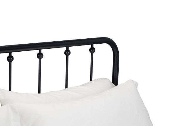 Rory Black Metal Panel Bed