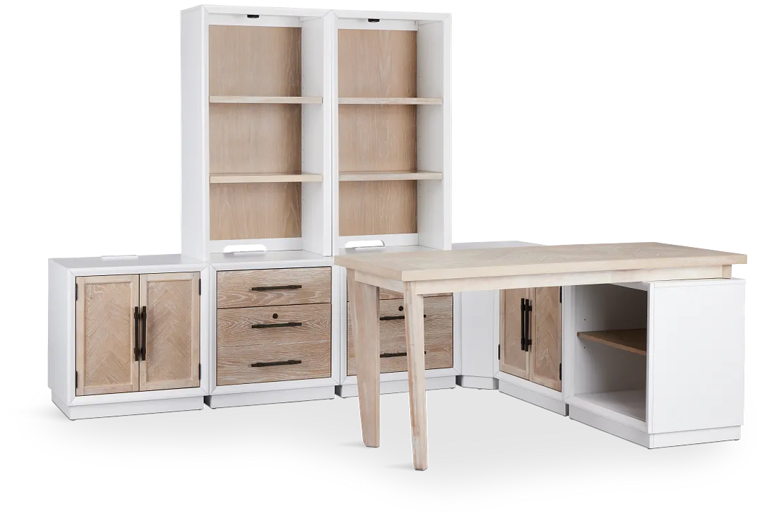 Boca Grande Light Tone Large L Wall Desk