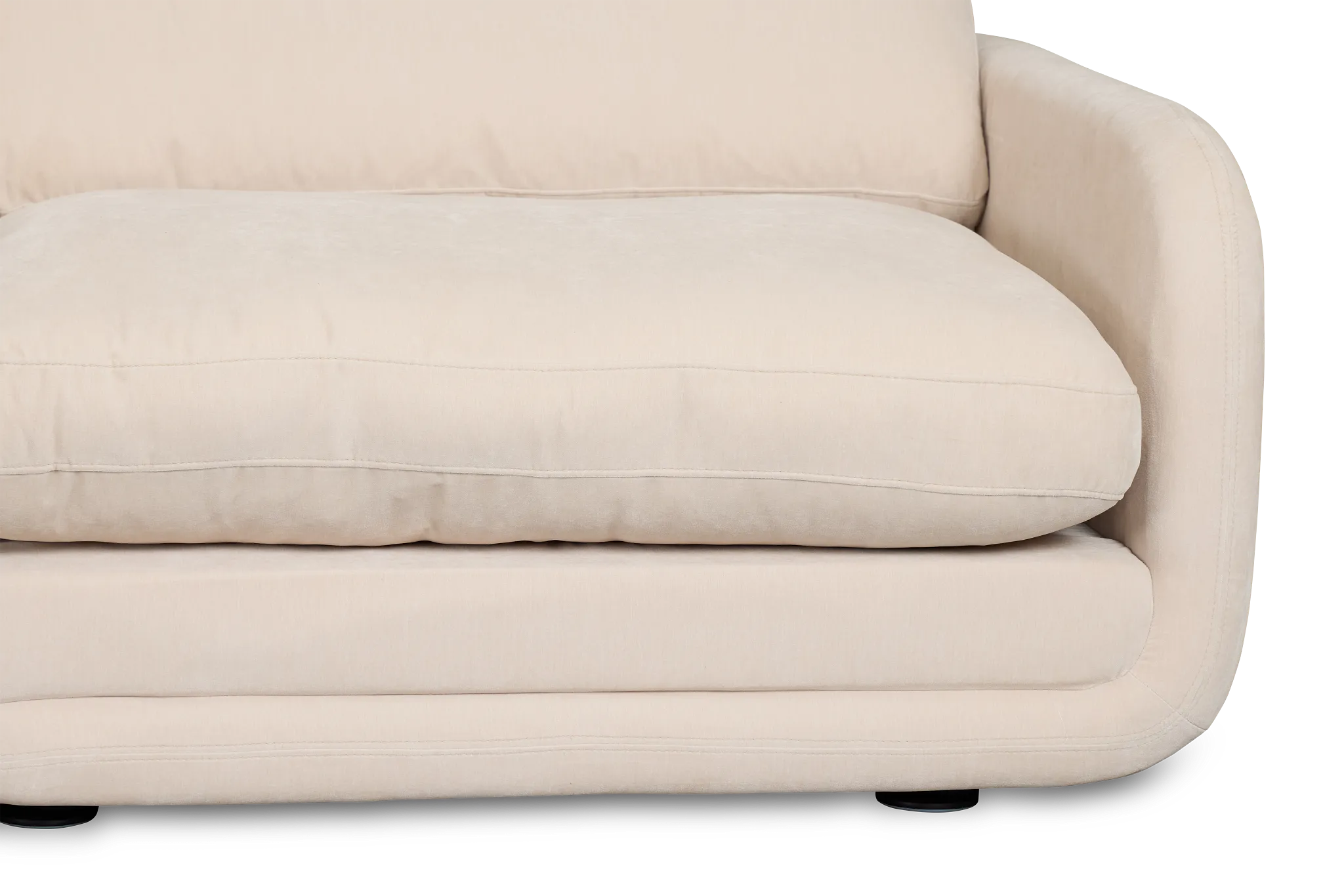 Jules Ivory Velvet 6-piece Modular Sectional