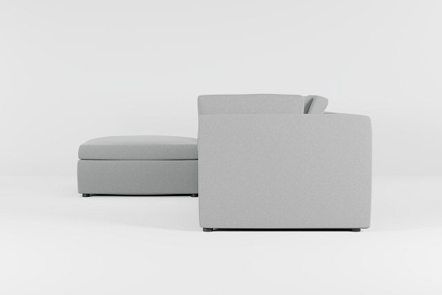 Destin Suave Gray Fabric 4-piece Bumper Sectional