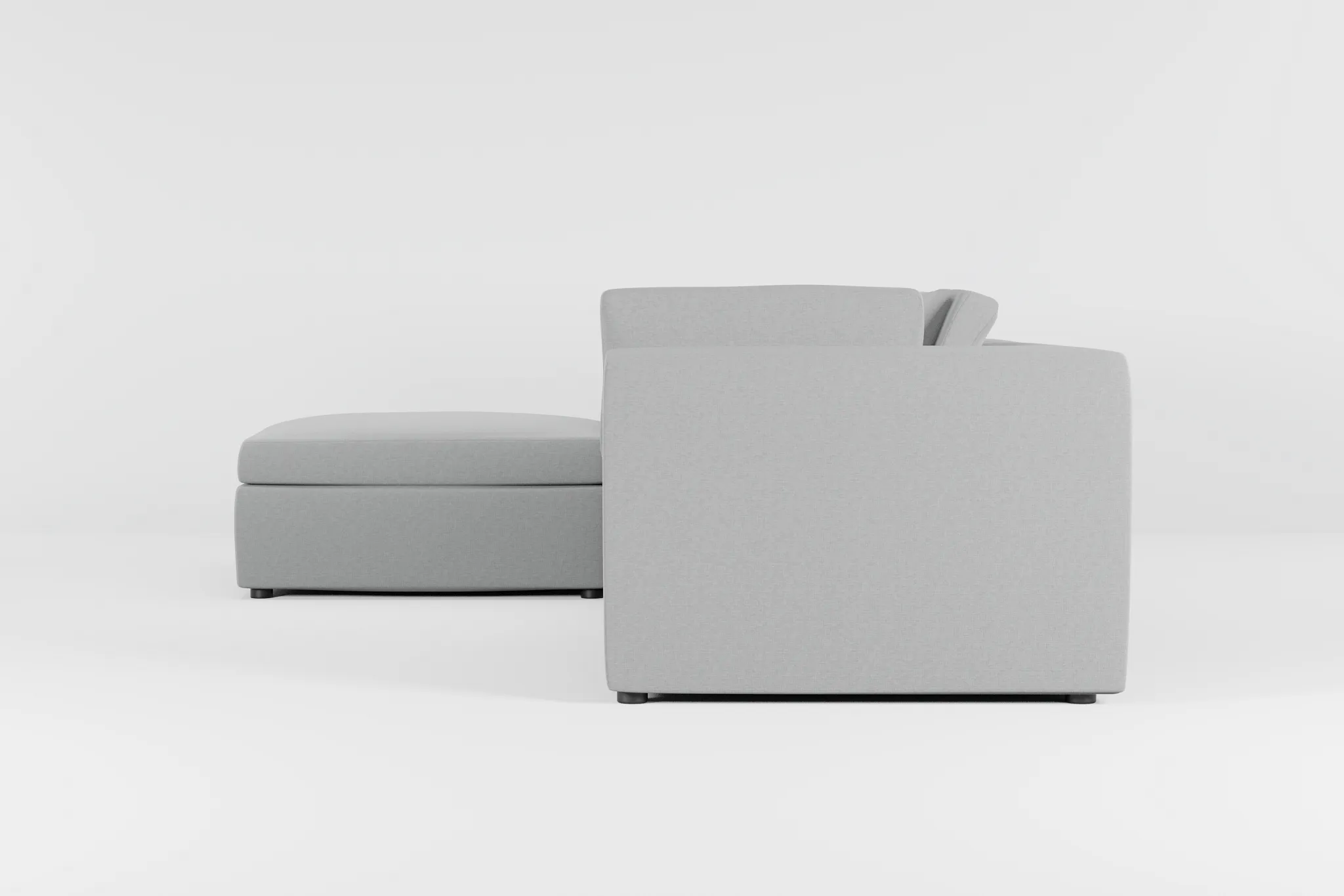 Destin Suave Gray Fabric 4-piece Bumper Sectional