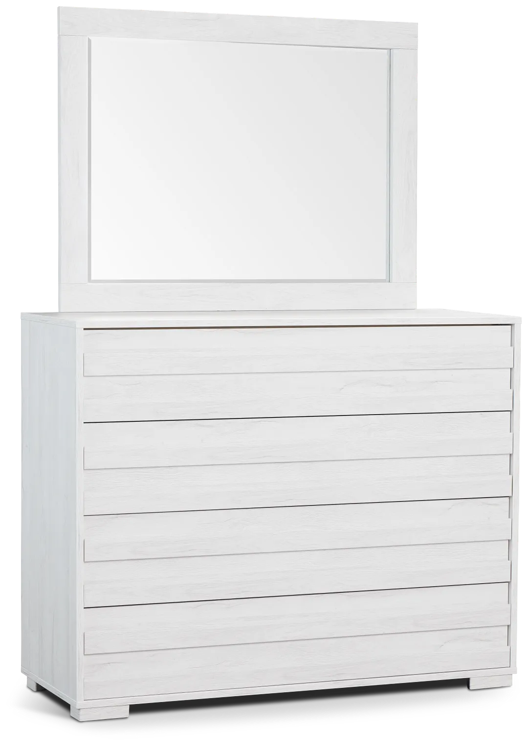 Everett White Dresser & Mirror