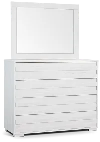 Everett White Dresser & Mirror