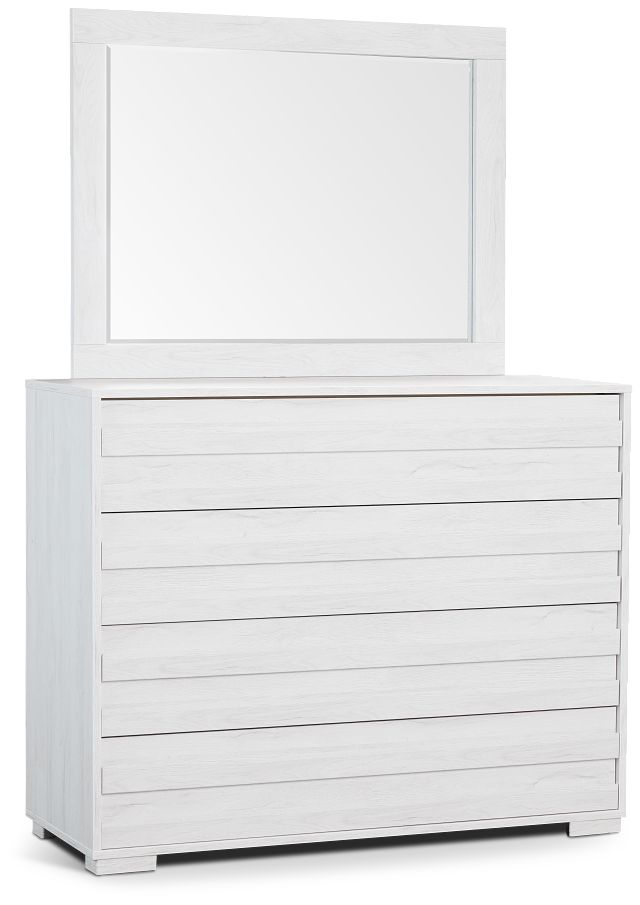 Everett White Dresser & Mirror