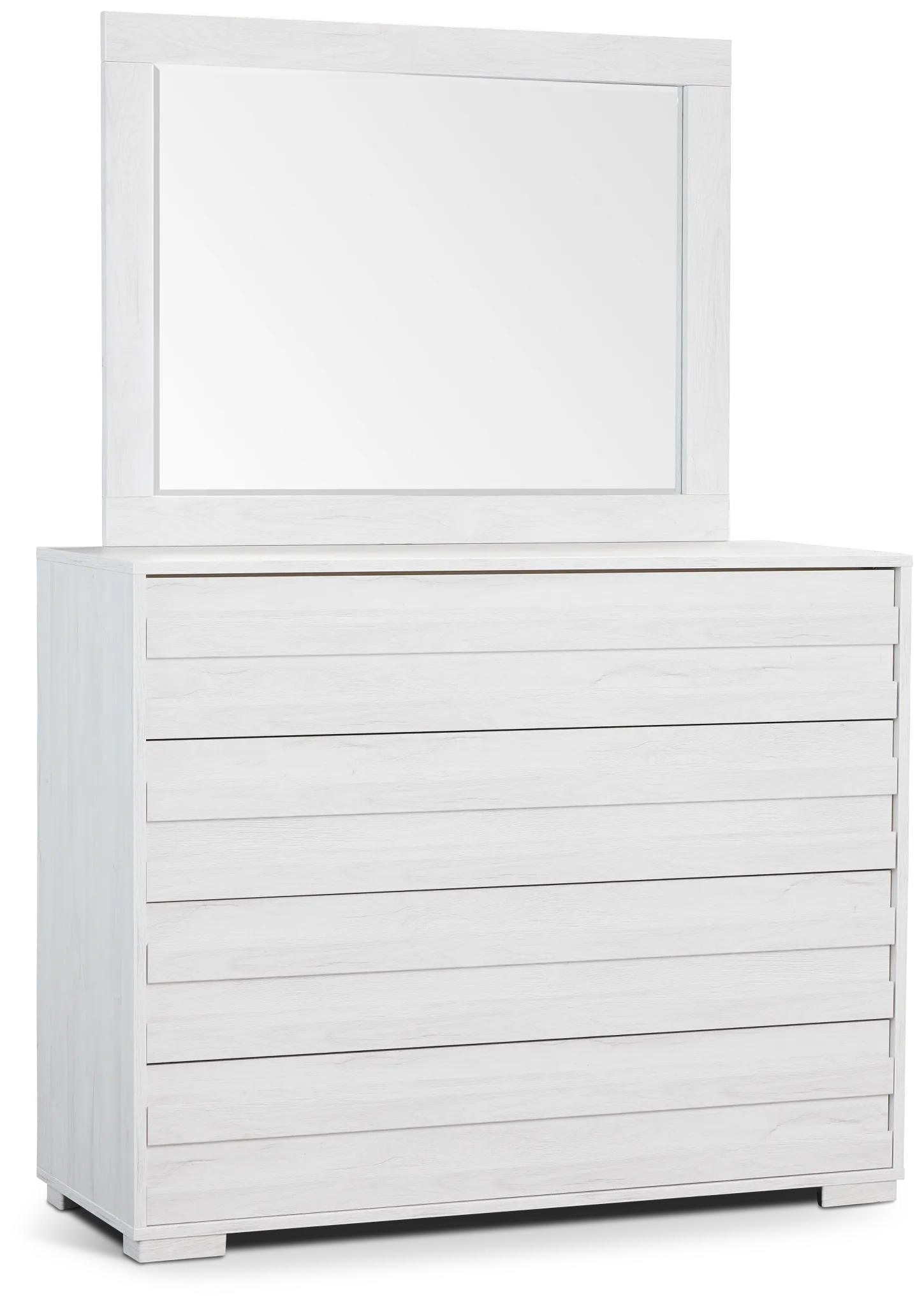 Everett White Dresser & Mirror