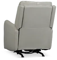 Jonas Light Gray Lthr/vinyl Power Recliner With Heat And Massage