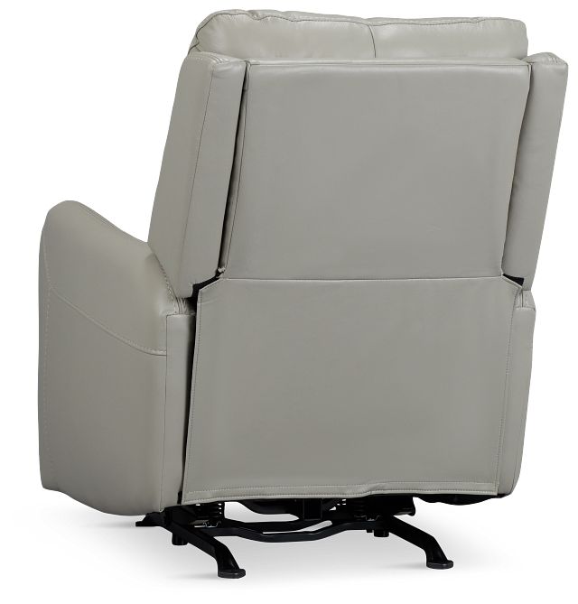 Jonas Light Gray Lthr/vinyl Power Recliner With Heat And Massage