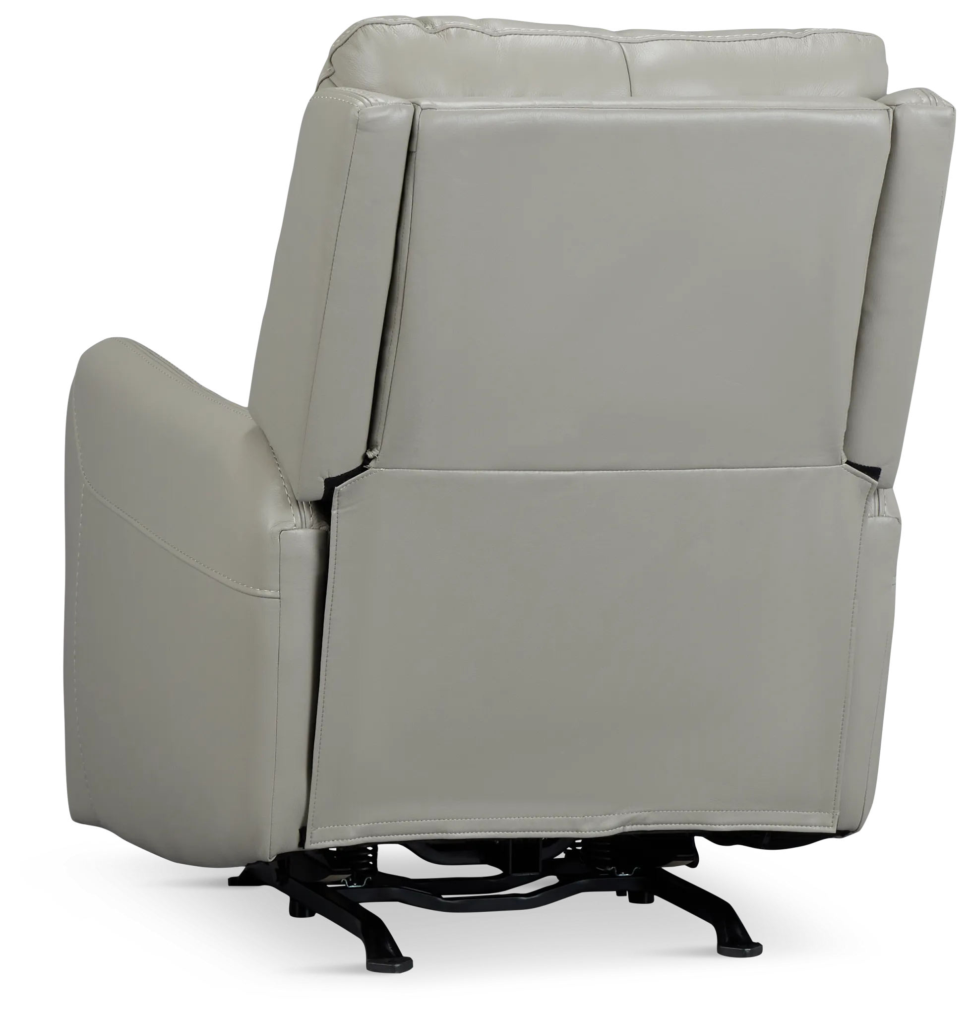 Jonas Light Gray Lthr/vinyl Power Recliner With Heat And Massage