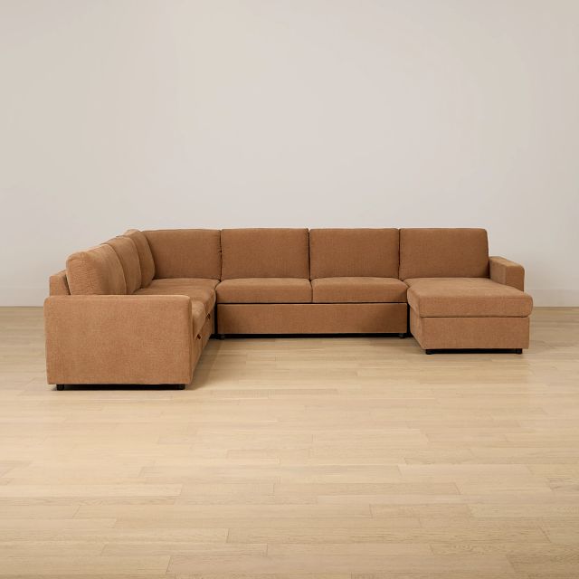 Addie Brown Fabric Medium Right Chaise Storage Sleeper Sectional