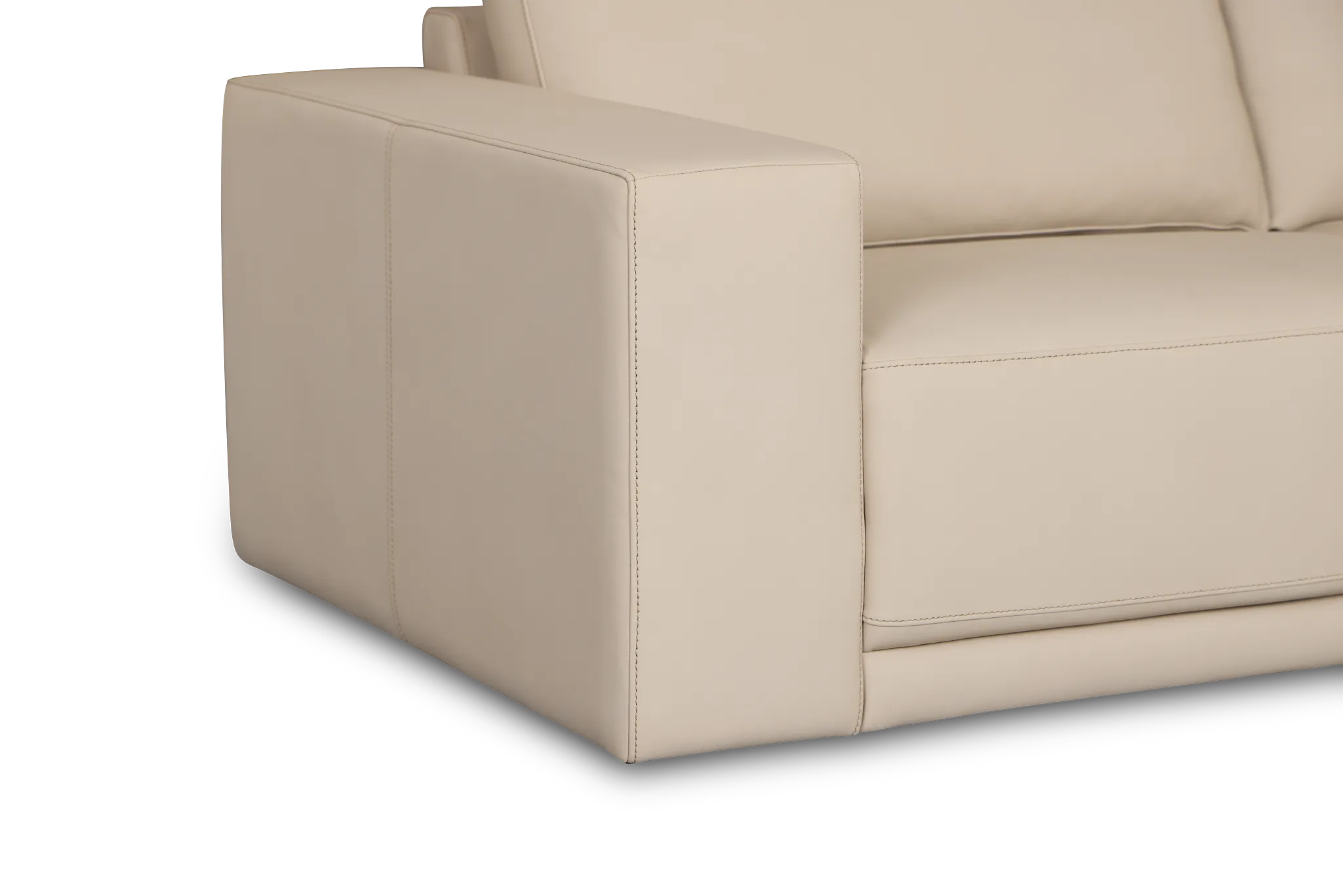 Kellan Ivory Leather Large Right Chaise Sectional