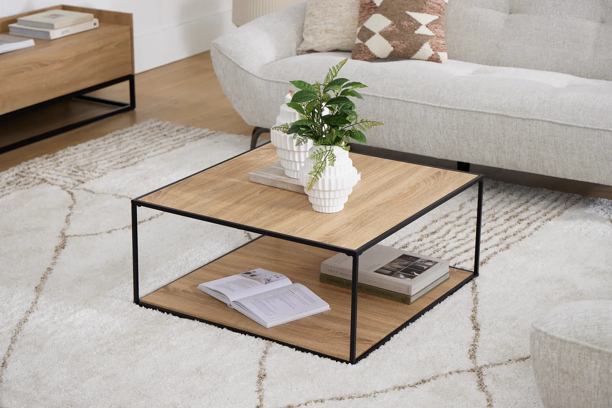 Lynden Light Tone Square Coffee Table Lynden Light Tone Square Coffee Table