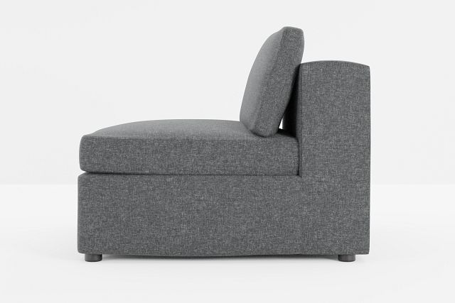 Destin Delray Dark Gray Fabric Armless Chair