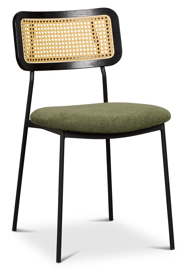 Lynden Green Woven Upholstered Side Chair