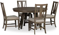 Heron Cove Light Tone Round Table & 4 Wood Chairs