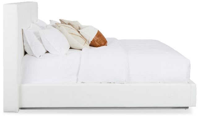 Haven White Uph Platform Bed
