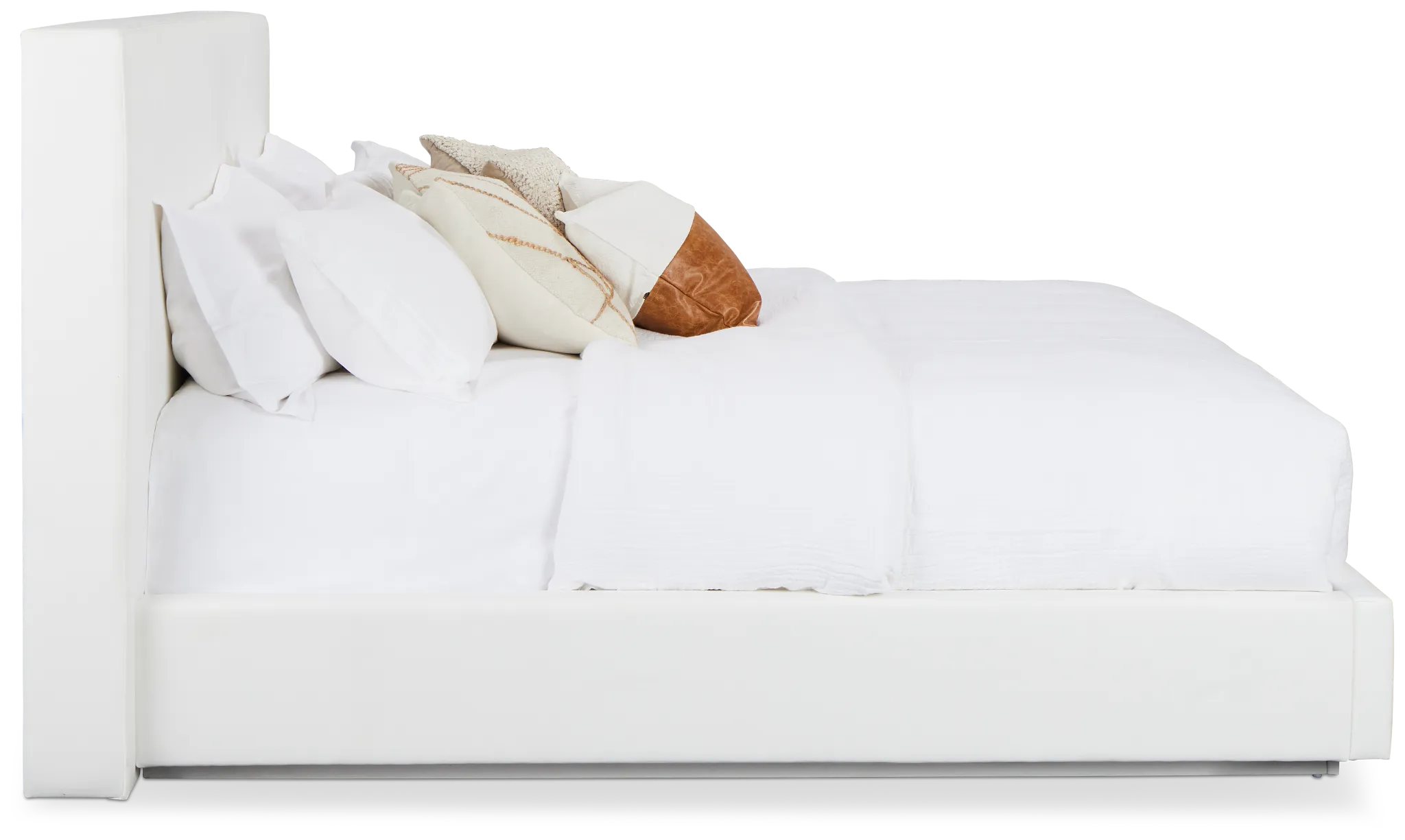 Haven White Uph Platform Bed