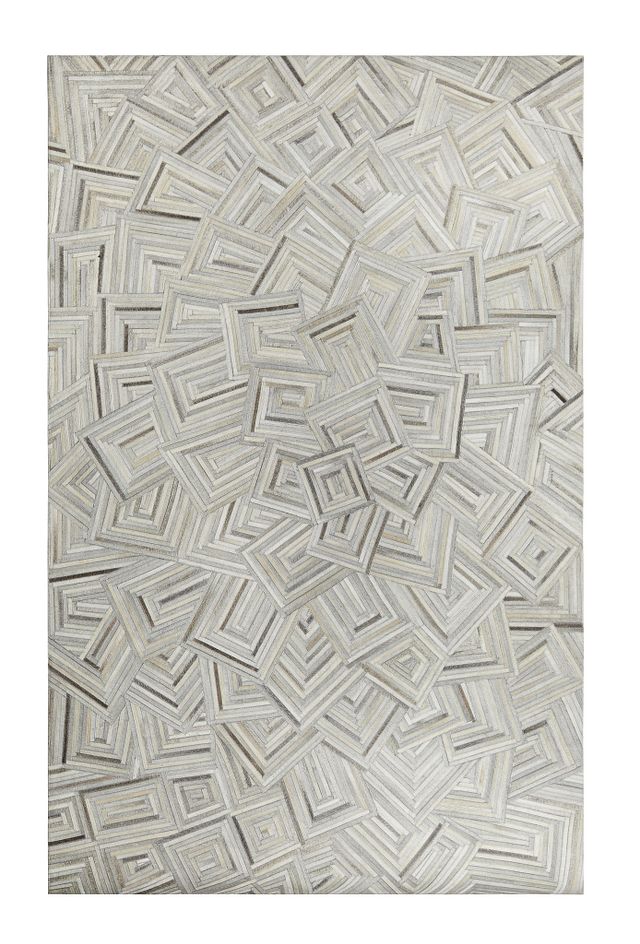 Puzzle Light Gray Leather 8x10 Area Rug (0)