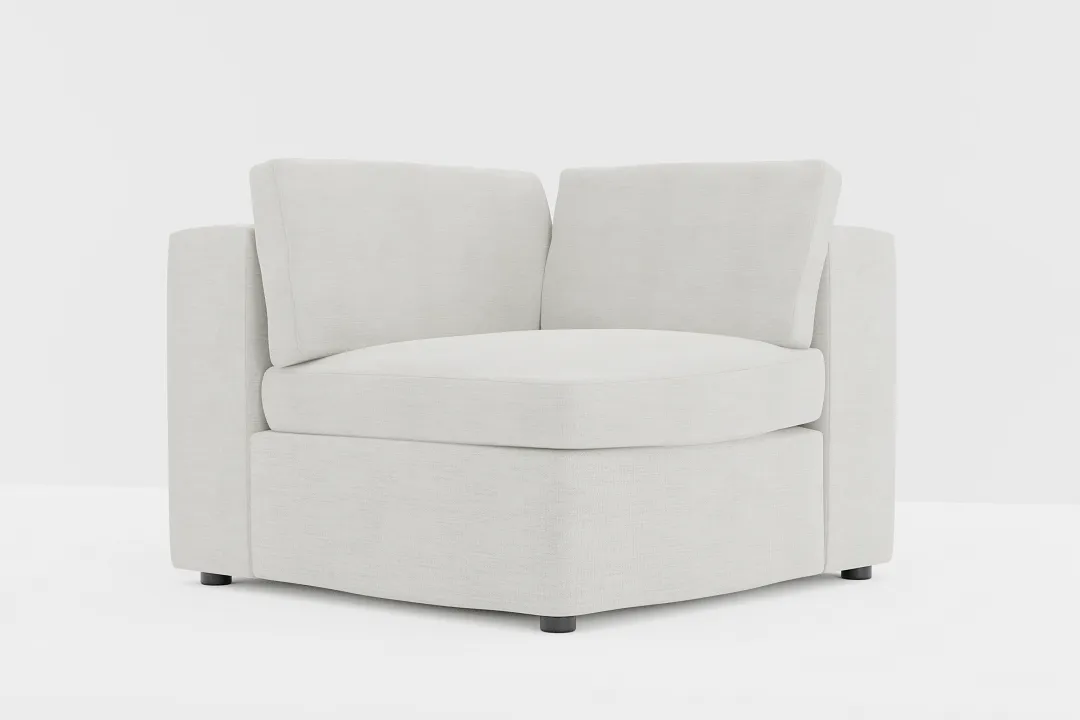 Destin Maguire Ivory Fabric Corner Chair