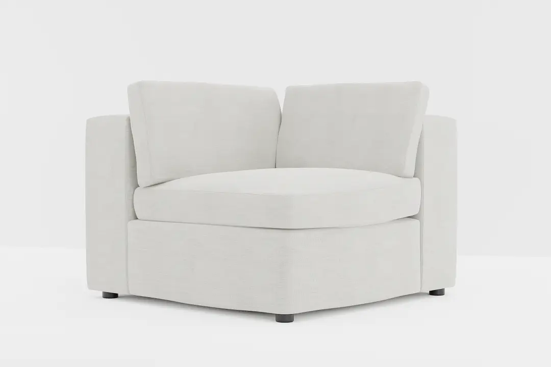 Destin Maguire Ivory Fabric Corner Chair Destin Maguire Ivory Fabric Corner Chair