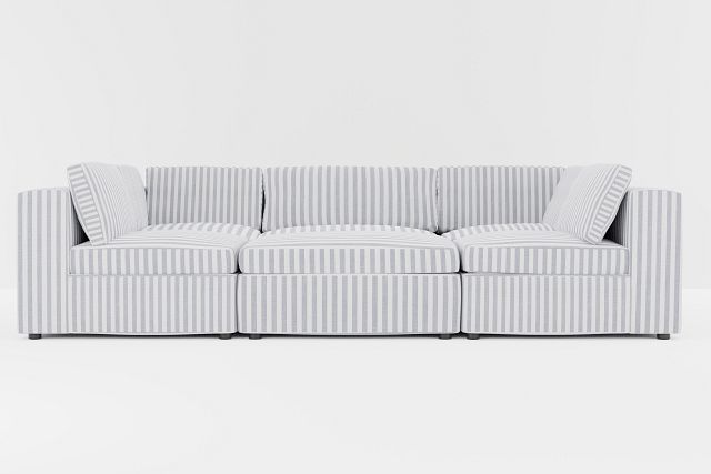 Destin Sea Lane Dark Blue Fabric 6-piece Pit Sectional