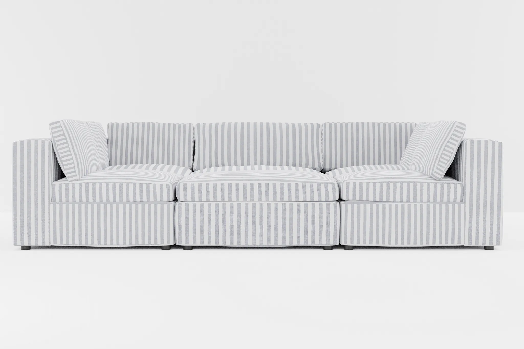 Destin Sea Lane Dark Blue Fabric 6-piece Pit Sectional