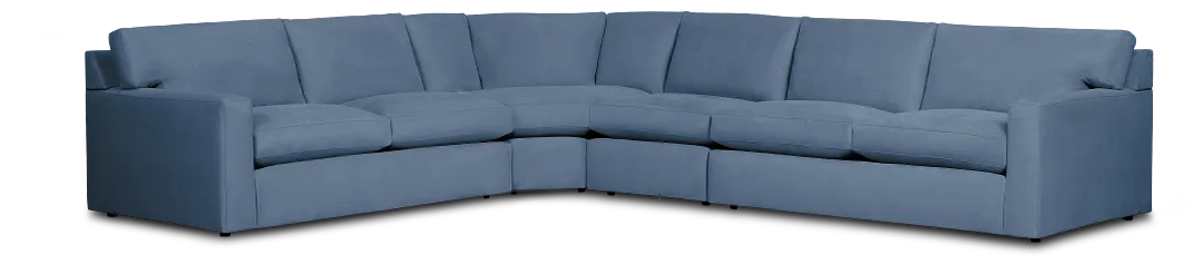 Hudson Blue Fabric Medium 2-arm Wedge Sectional