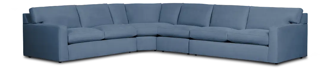 Hudson Blue Fabric Medium 2-arm Wedge Sectional Hudson Blue Fabric Medium 2-arm Wedge Sectional