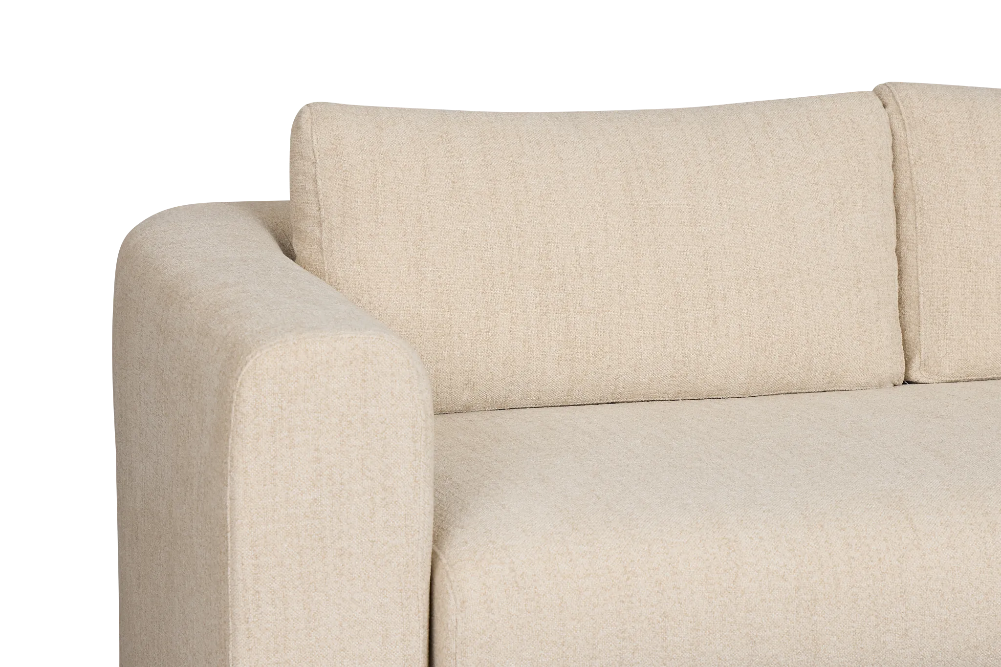 Alma Light Beige Fabric Medium Right Chaise Wedge Sectional
