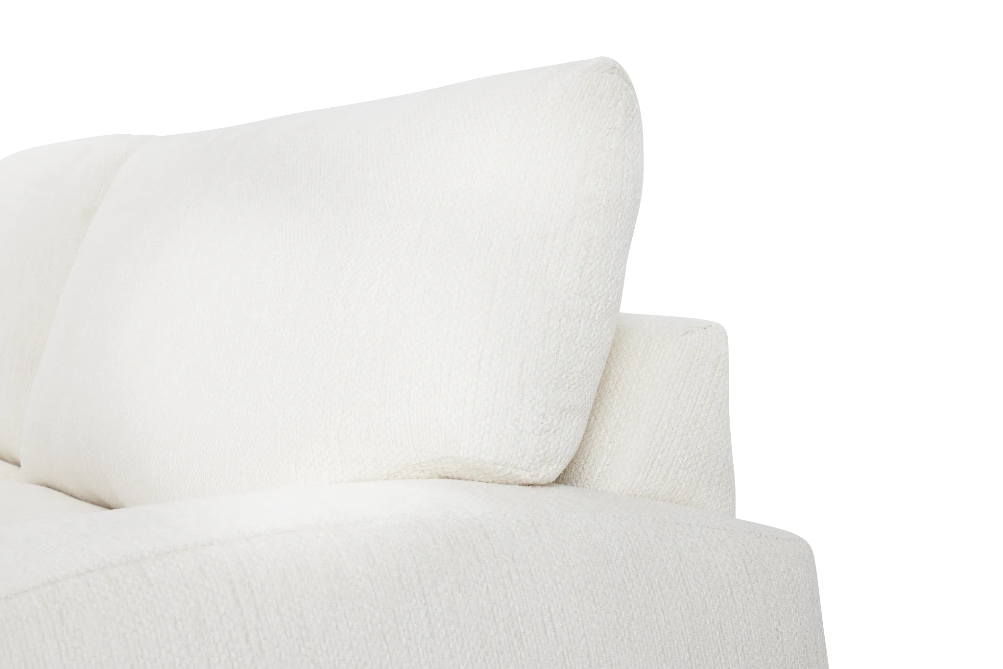 Alpha White Fabric Medium Left Chaise Sectional